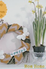 spring, grapevine, wreath, burlap, chevron, bird, butterfly
