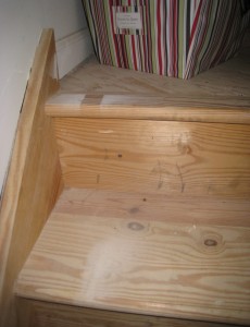 unfinished basement stairs
