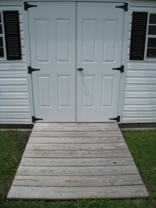 ramp to outdoor storage shed