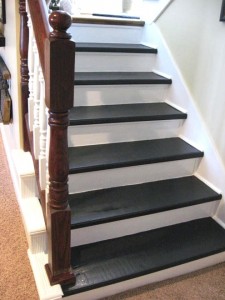 painted, wood stairs