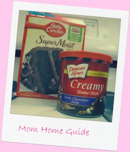 molten lava cake, cake mix, icing