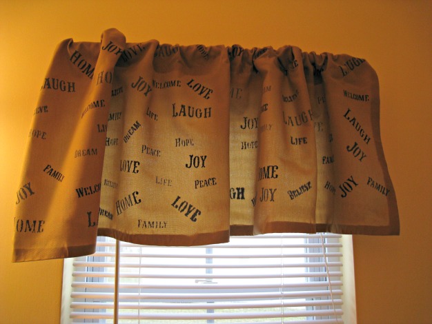 stenciled curtain