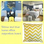 inspiration board, picmonkey, yellow, blue, home office