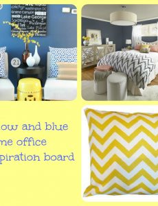 inspiration board, picmonkey, yellow, blue, home office
