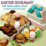 Easter Giveaway Tower, cookies, brownies