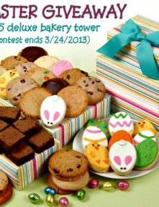 Easter Giveaway Tower, cookies, brownies