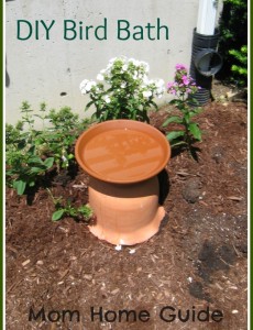 DIY, bird bath, how to, clay, pot