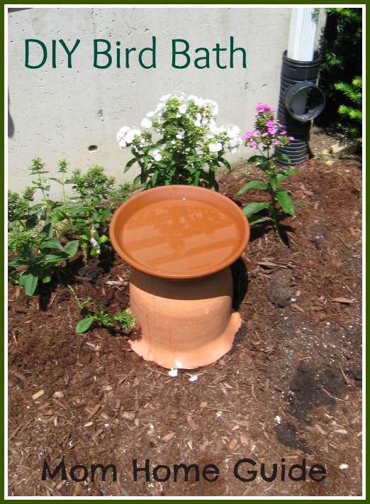 DIY, bird bath, how to, clay, pot