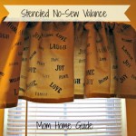 stenciled no sew valence