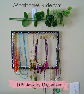 DIY picture frame jewelry organizer