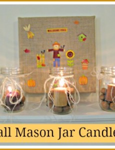 fall mason jar candles with autumn nuts