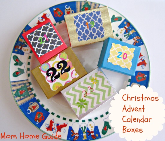 Christmas advent calendar boxes, plate