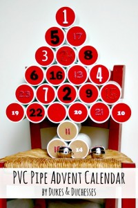 PVC pipe christmas advent calendar