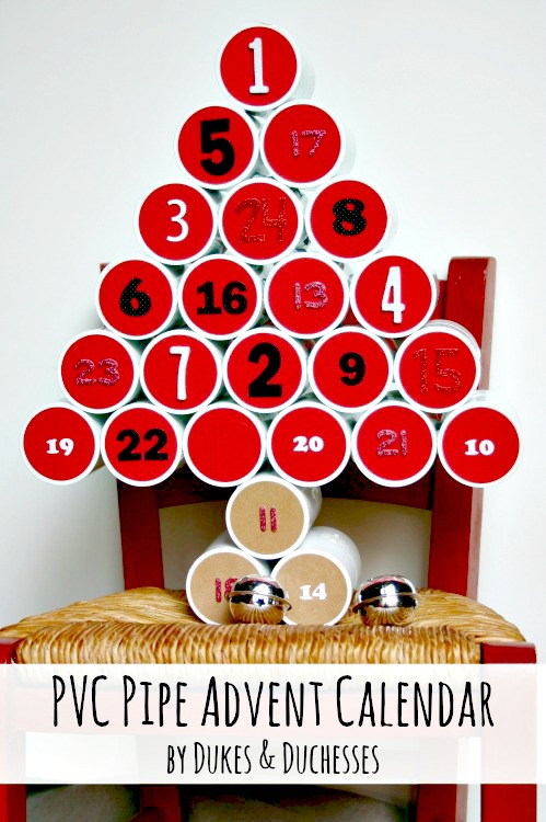 PVC pipe christmas advent calendar