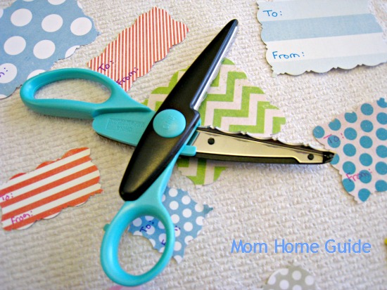 scallop, scissor, scrapbook, paper, gift tag