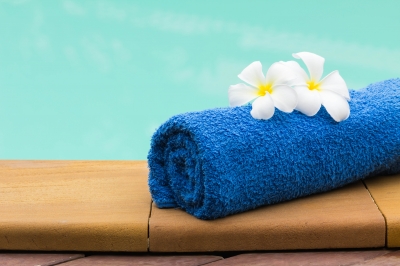 spa, towel, flowers, pool