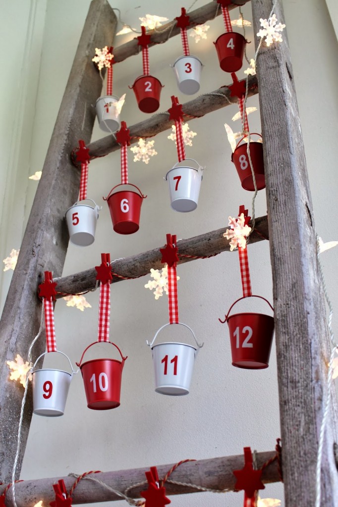 vintage ladder, advent calendar