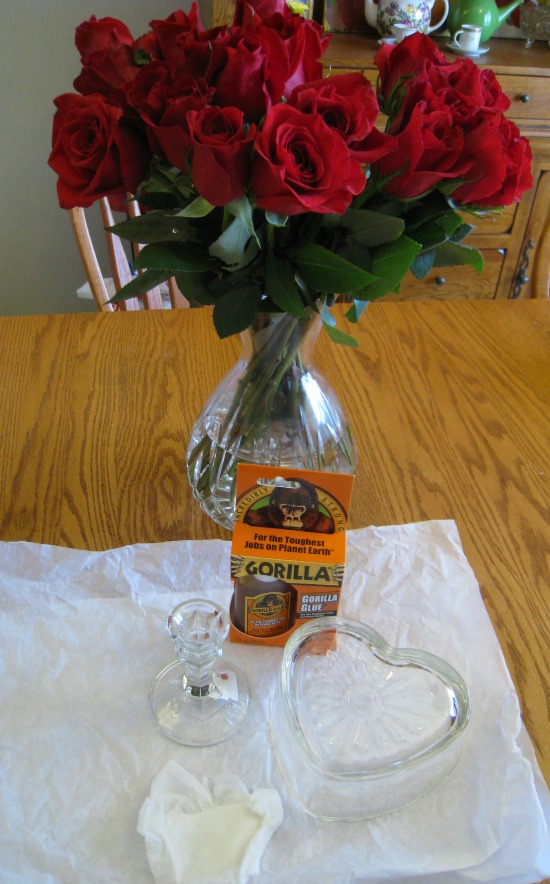 dollar store, candle holder, centerpiece, valentine's day