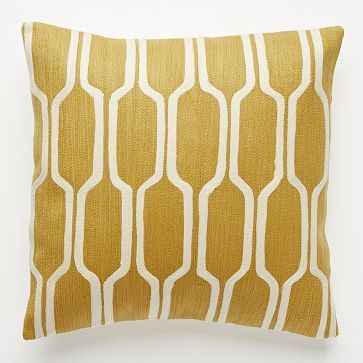 honey comb, pillow, west elm