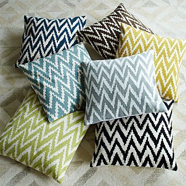 west elm, chevron, pillows