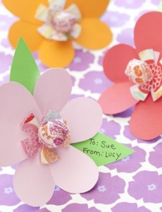 lollipop valentine card, flower
