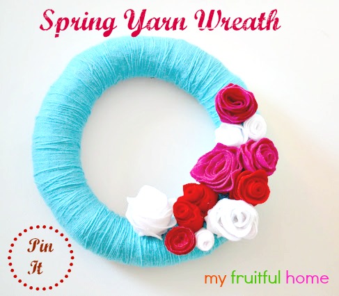 spring yarn wreath, craft