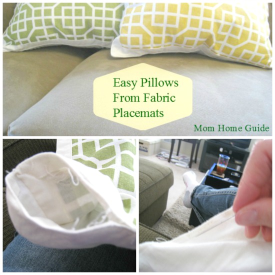 Easy DIY Placemat Pillow / by Mom Home Guide / at The Everyday Home / www.everydayhomeblog.com