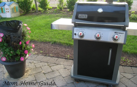 weber, grill, paver, patio, flower, container, garden, tower