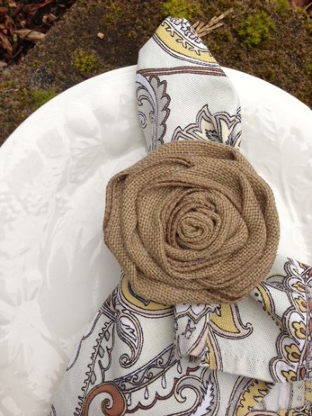 burlap, craft, napkin ring