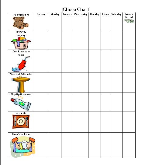 Visual Chore Chart Printable