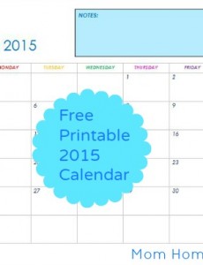 free printable 2015 calendar