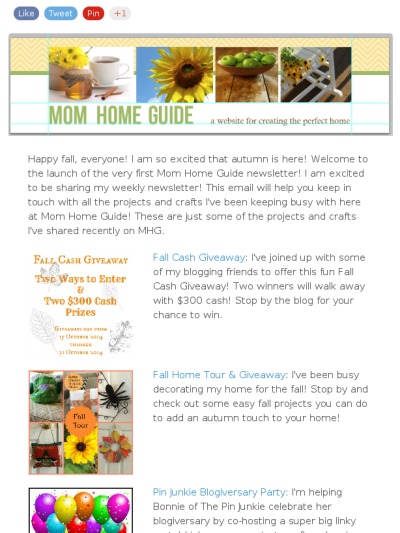 mom home guide weekly email newsletter