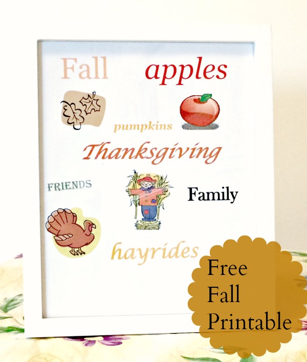 free fall printable, thanksgiving