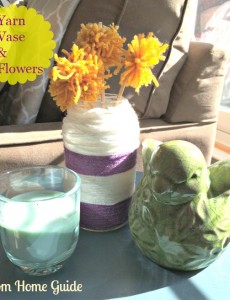 yarn flower and vase decor