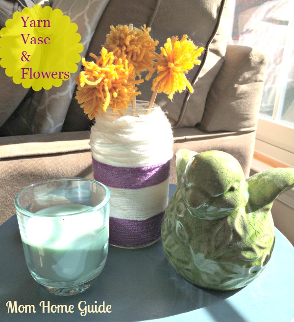 yarn flower and vase decor