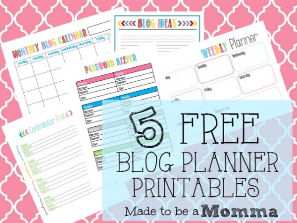Blog Planner Printables from Made to Be a Momma