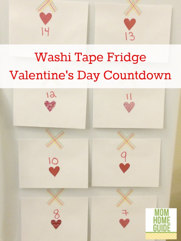 fridge, washi tape, valentines, day, countdown