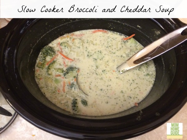 slow cooker broccoli and cheddar cheese soup 