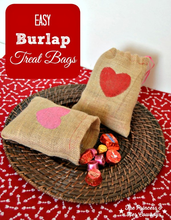 burlap treat bag craft for valentines day