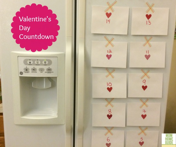 Washi tape Valentine's Day countdown for the fridge