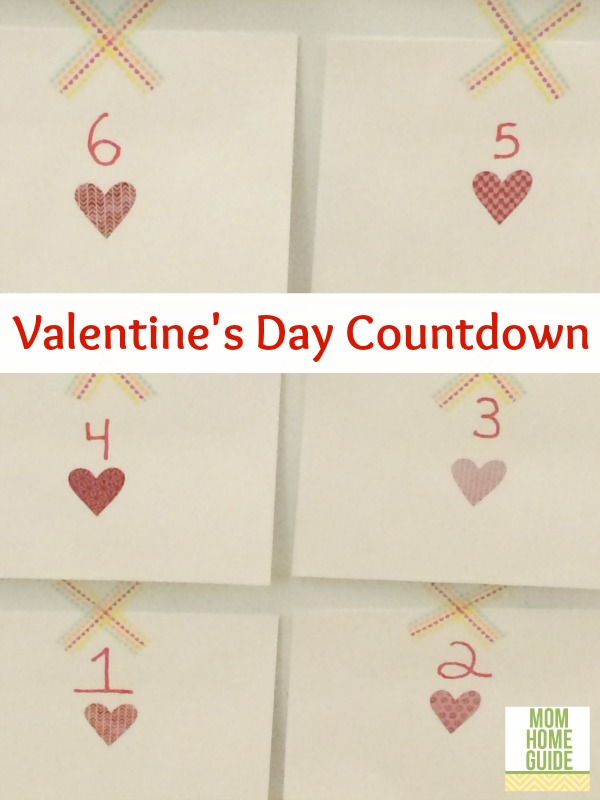 Washi tape Valentine's Day countdown for the fridge