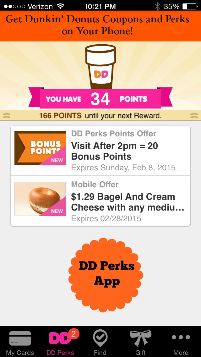 DD Perks mobile app