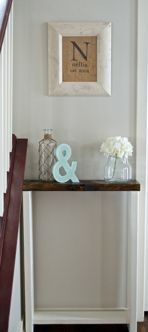 DIY entryway skinny table