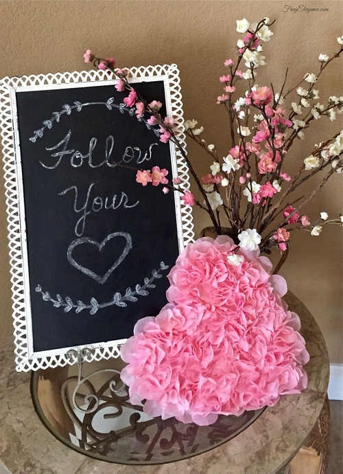 rose petal heart wreath craft