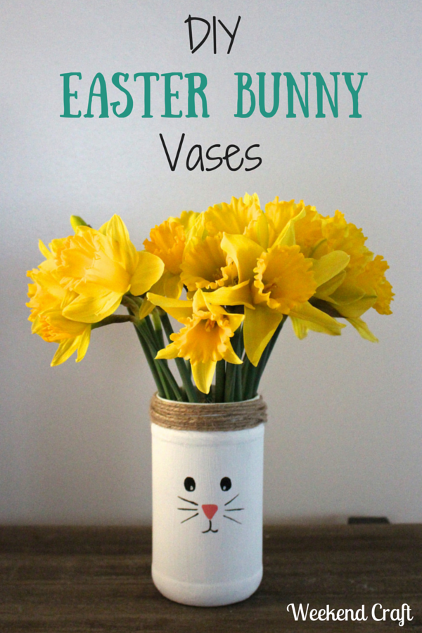 DIY easter bunny vase craft