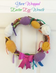yarn wrapped easter egg wreath