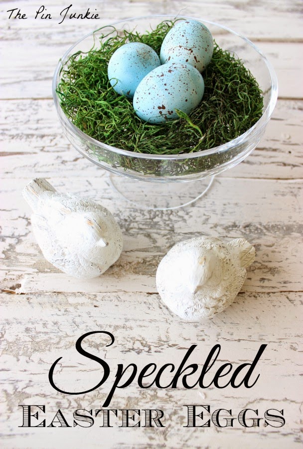 DIY craft speckled Easter eggs