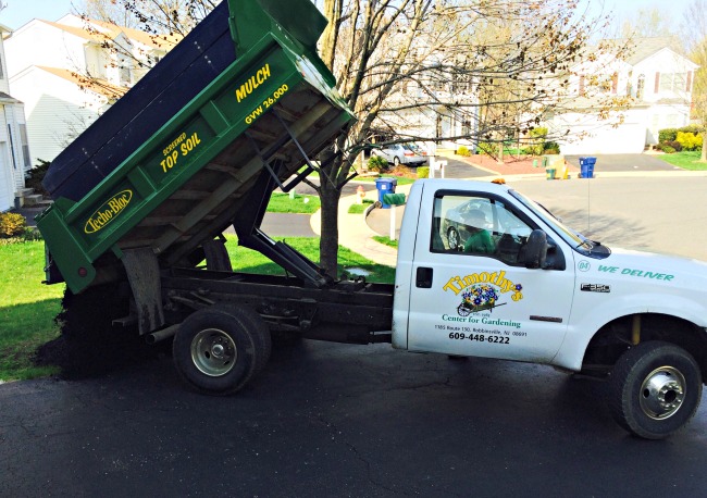 mulch truck delivery for garden