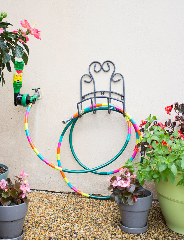 duct tape decorated garden hose