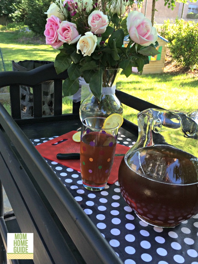 changing table used as a serving cart